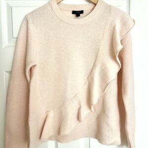 J. Crew Soft Pink Ruffle Sweater